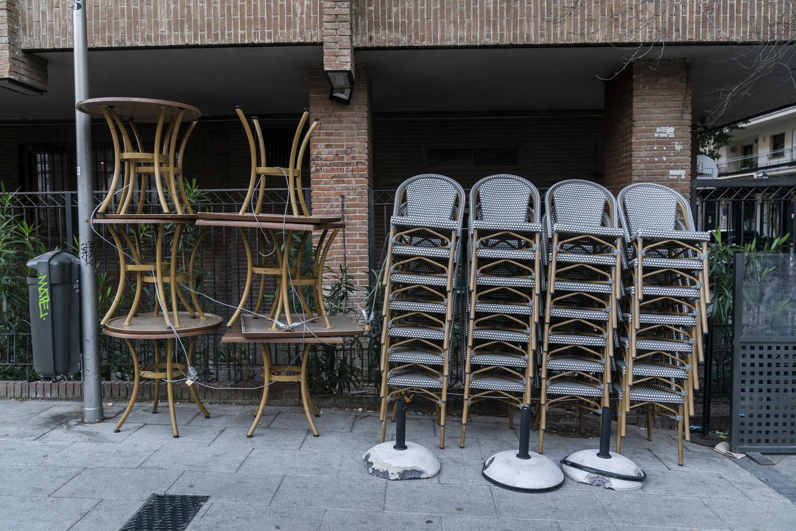 Imagen de archivo de una terraza cerrada en Gaztambide