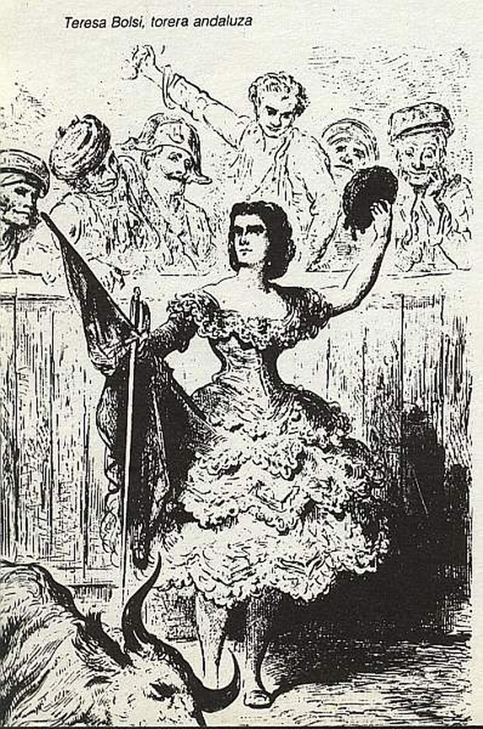 Gustavo Doré deja constancia de la popularidad de las toreras en su grabado de 1862 “Teresa Bolsi, “Torera andalouse”