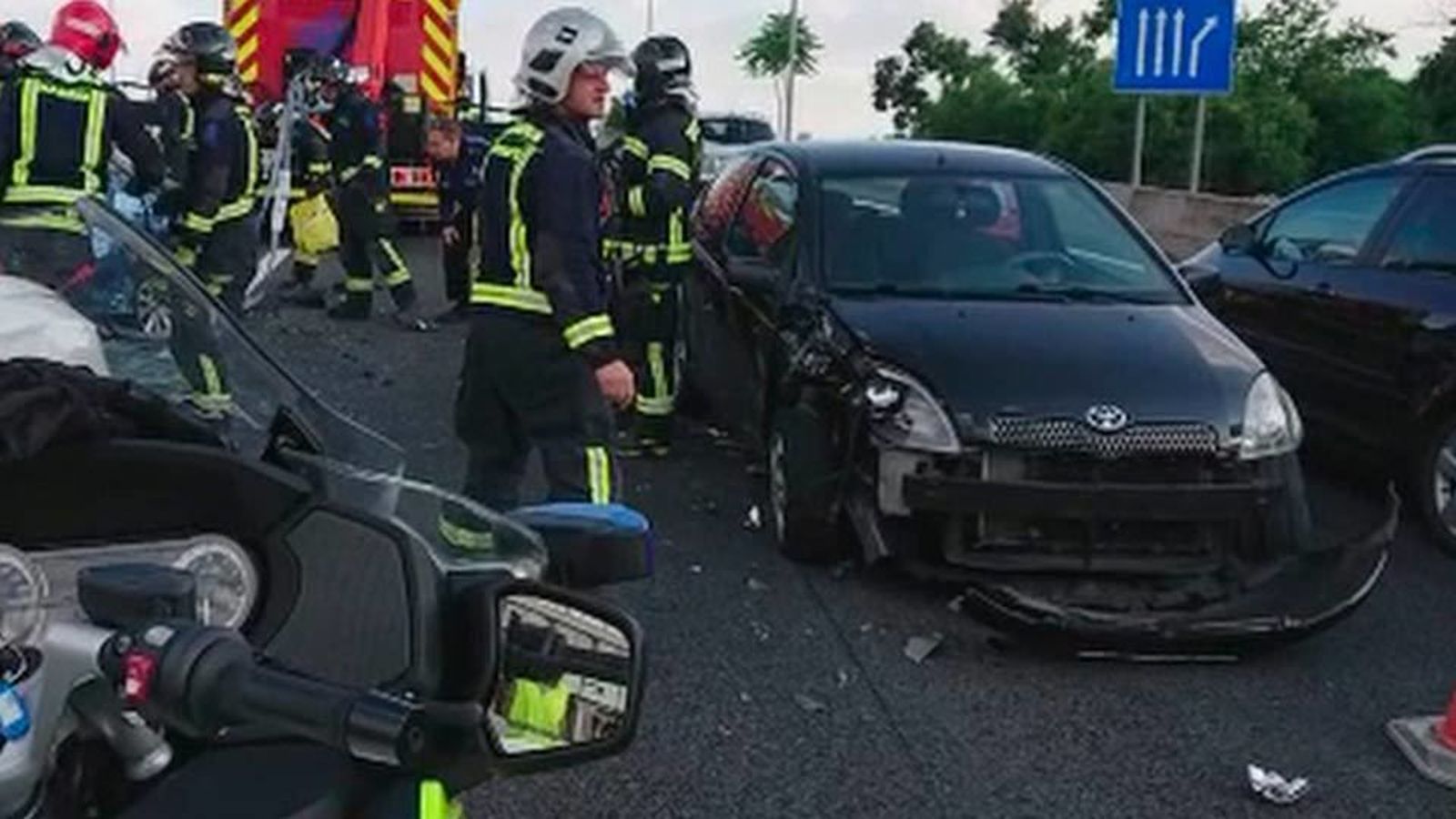 Cinco herido leves en un accidente  con siete vehículos involucrados en la A-4