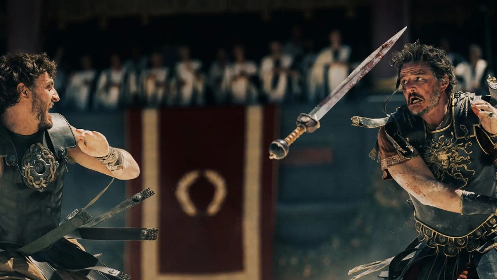 Las primeras imágenes como romanos de Pedro pascal y Paul Mescal