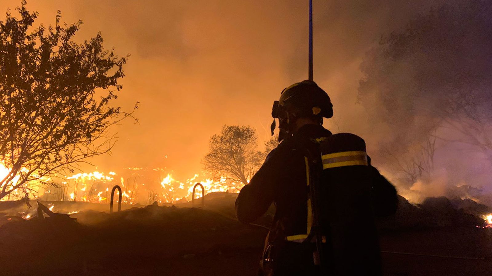 Incendio de pastos en Fuenlabrada