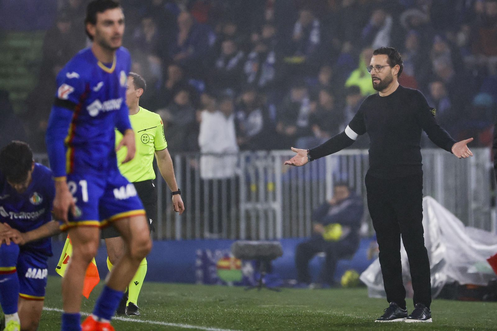 Bordalás en la banda del Getafe-Celta