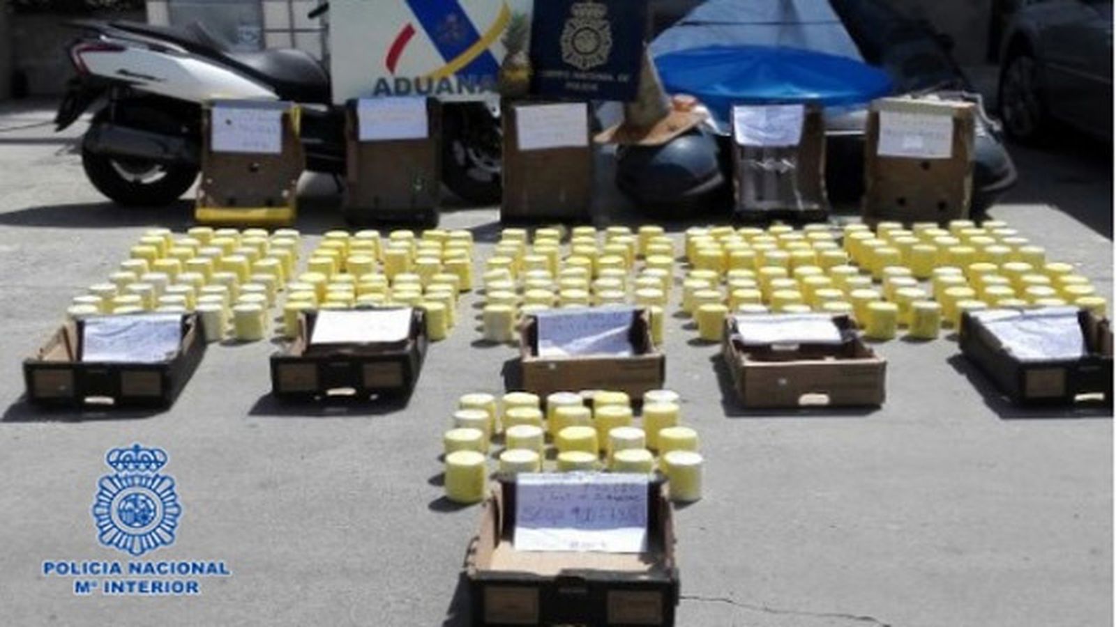 Cocaína ocultos en piñas