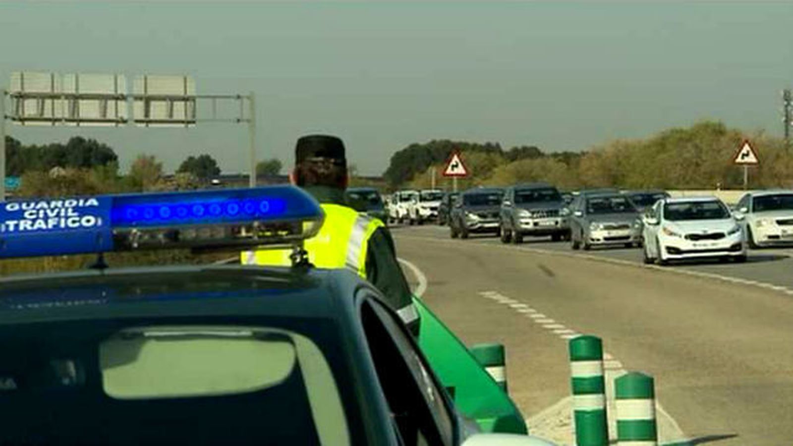 Control de tráfico por la Guardia Civil