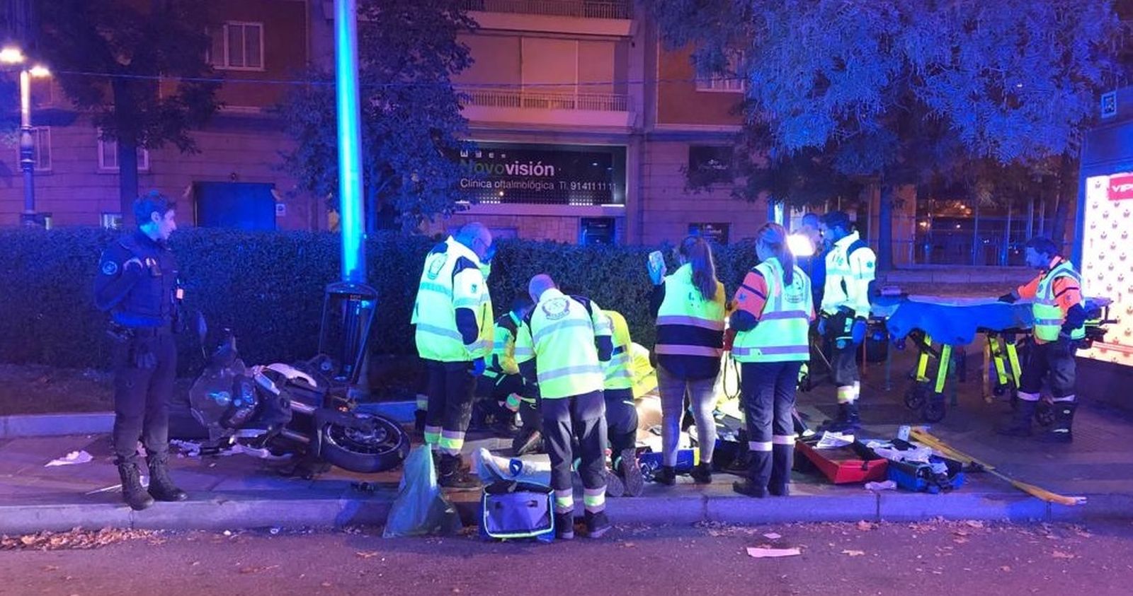 Un motorista de 33 años en estado grave tras un accidente en Madrid