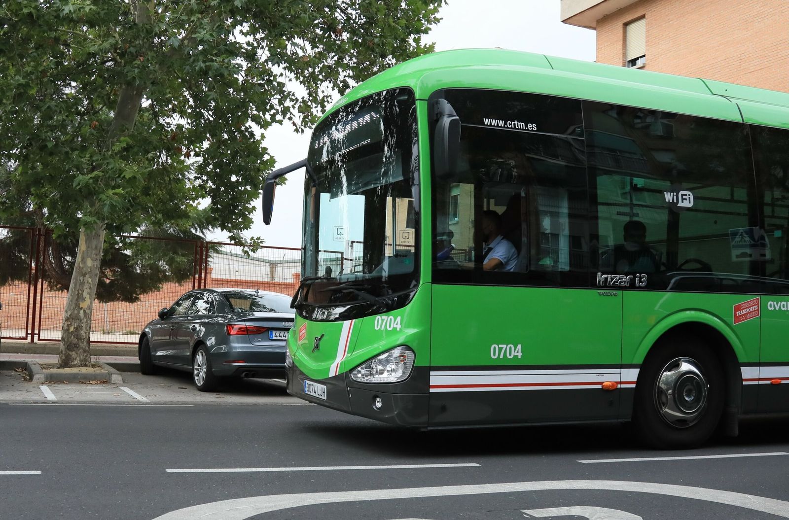 Autobús interurbano a su paso por Getafe