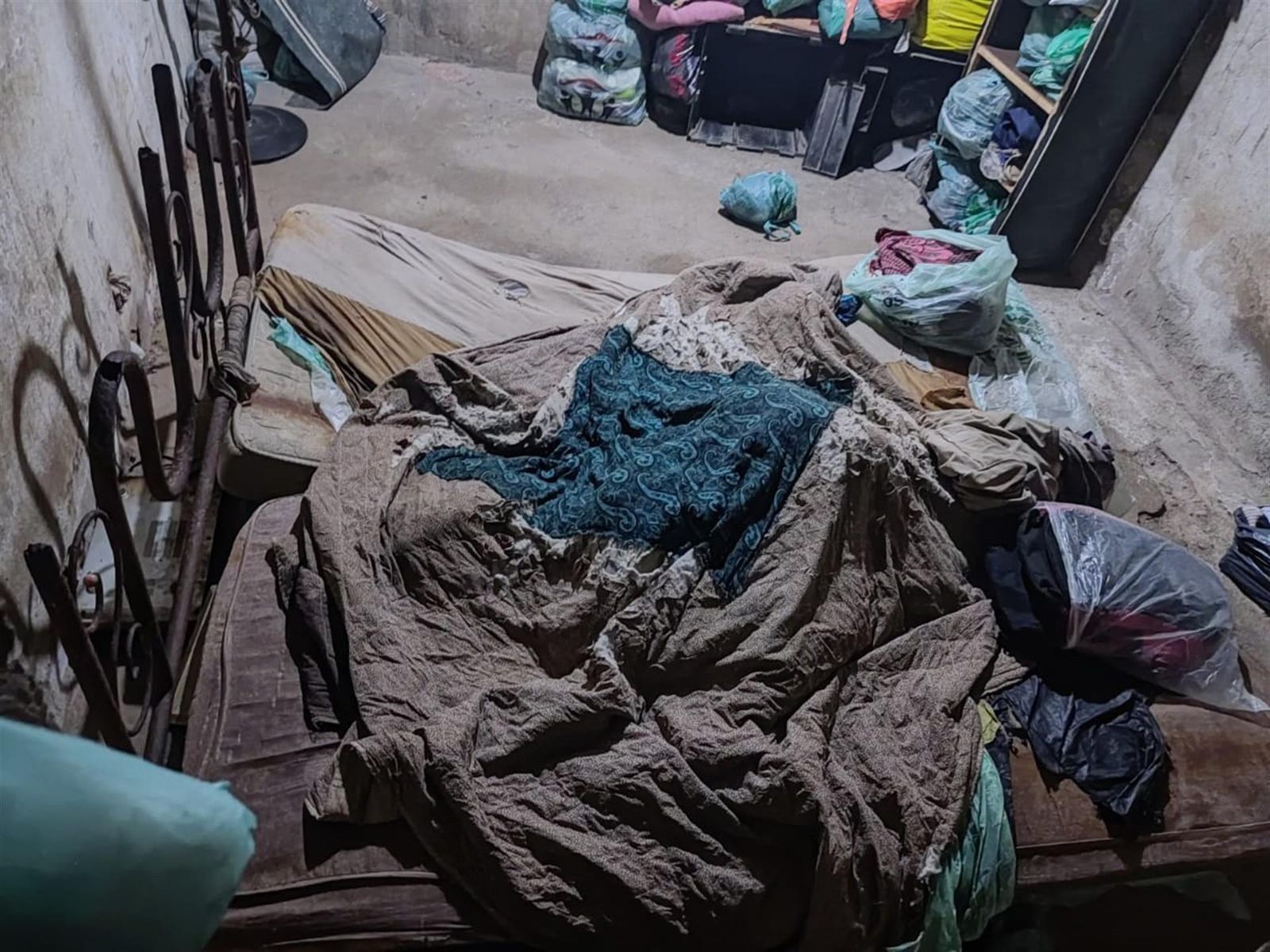 Habitación en la que estaban secuestrados