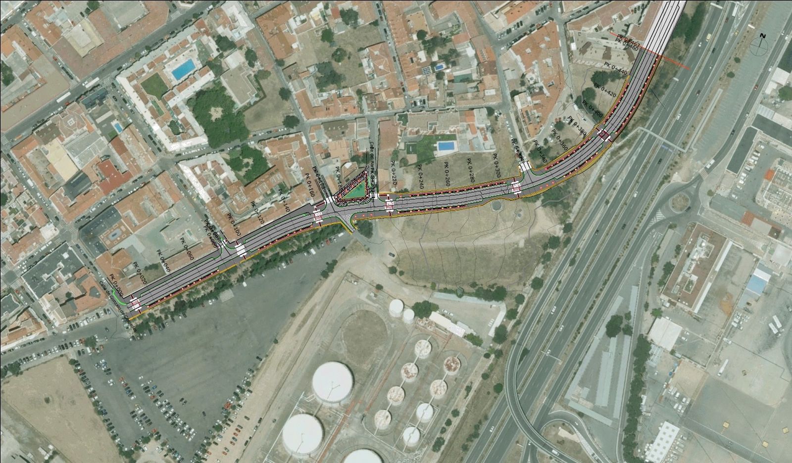 Mapa de la nueva circunvalación del casco histórico de Barajas