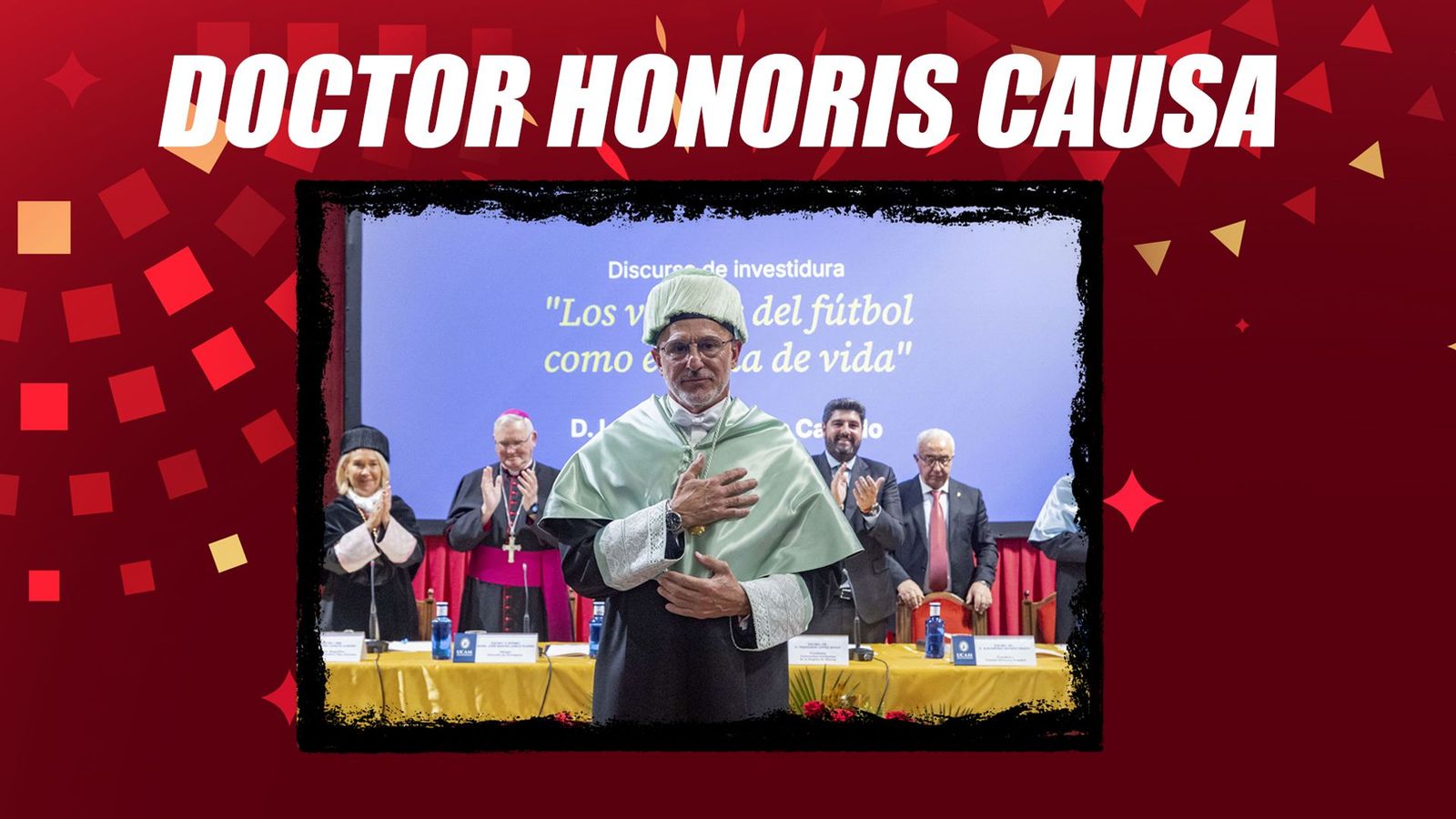 De la Fuente recuerda a Gavi y Pedri en su investidura como doctor honoris causa por la UCAM