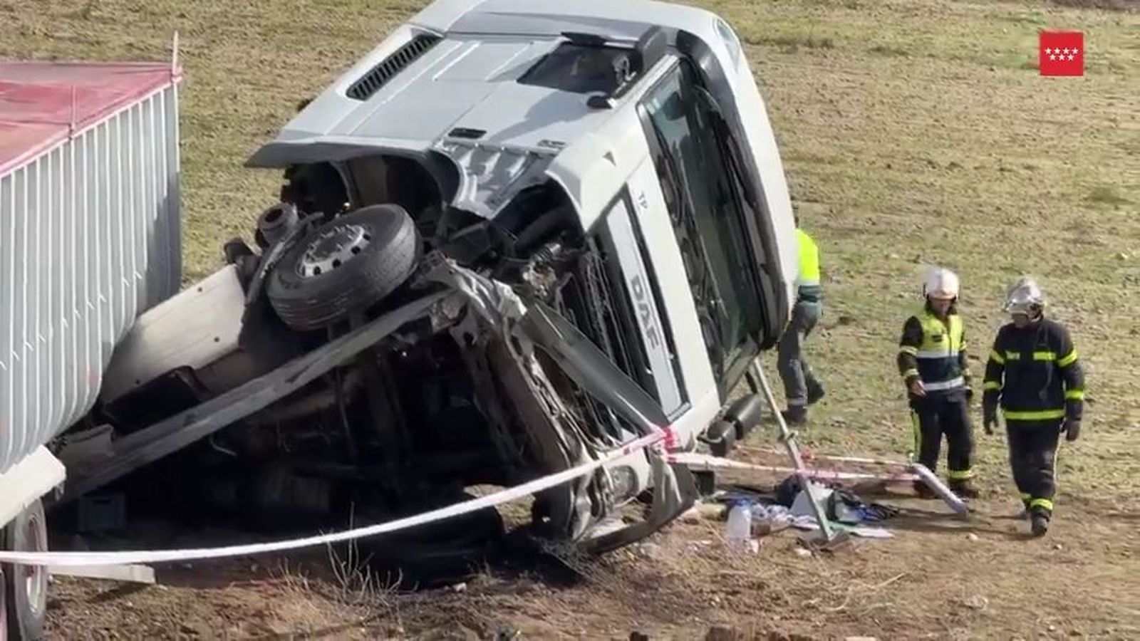 Accidente en la A-5, en Navalcarnero, con el vuelco de un camión