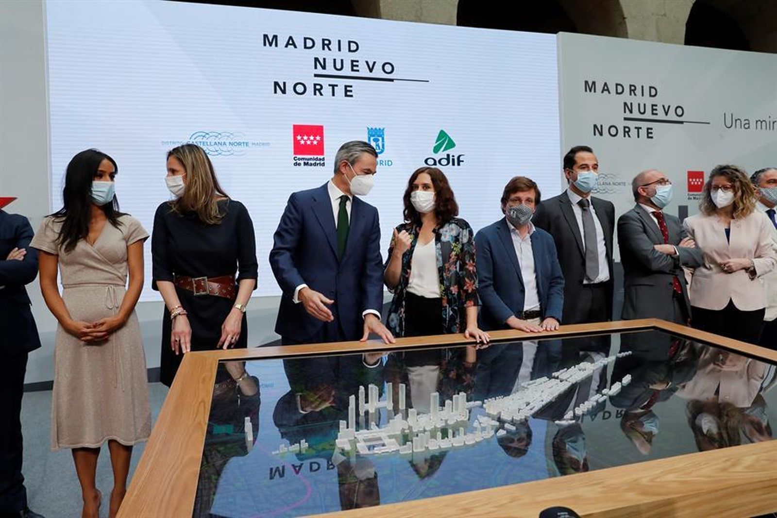 Presentación de la maqueta con el proyecto final de Madrid Nuevo Norte