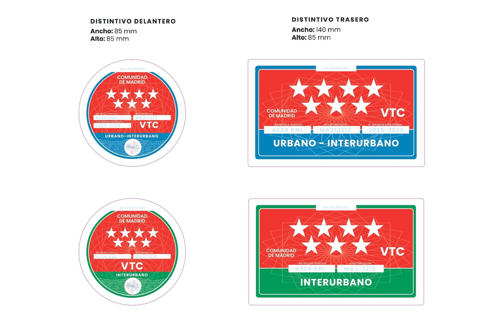 La Comunidad de Madrid implantará nuevos distintivos antifraude en los vehículos VTC