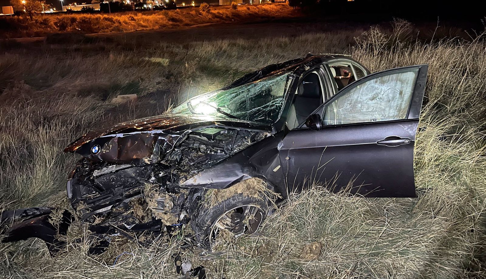 Estado en que quedó el vehículo accidentado en Fuenlabrada