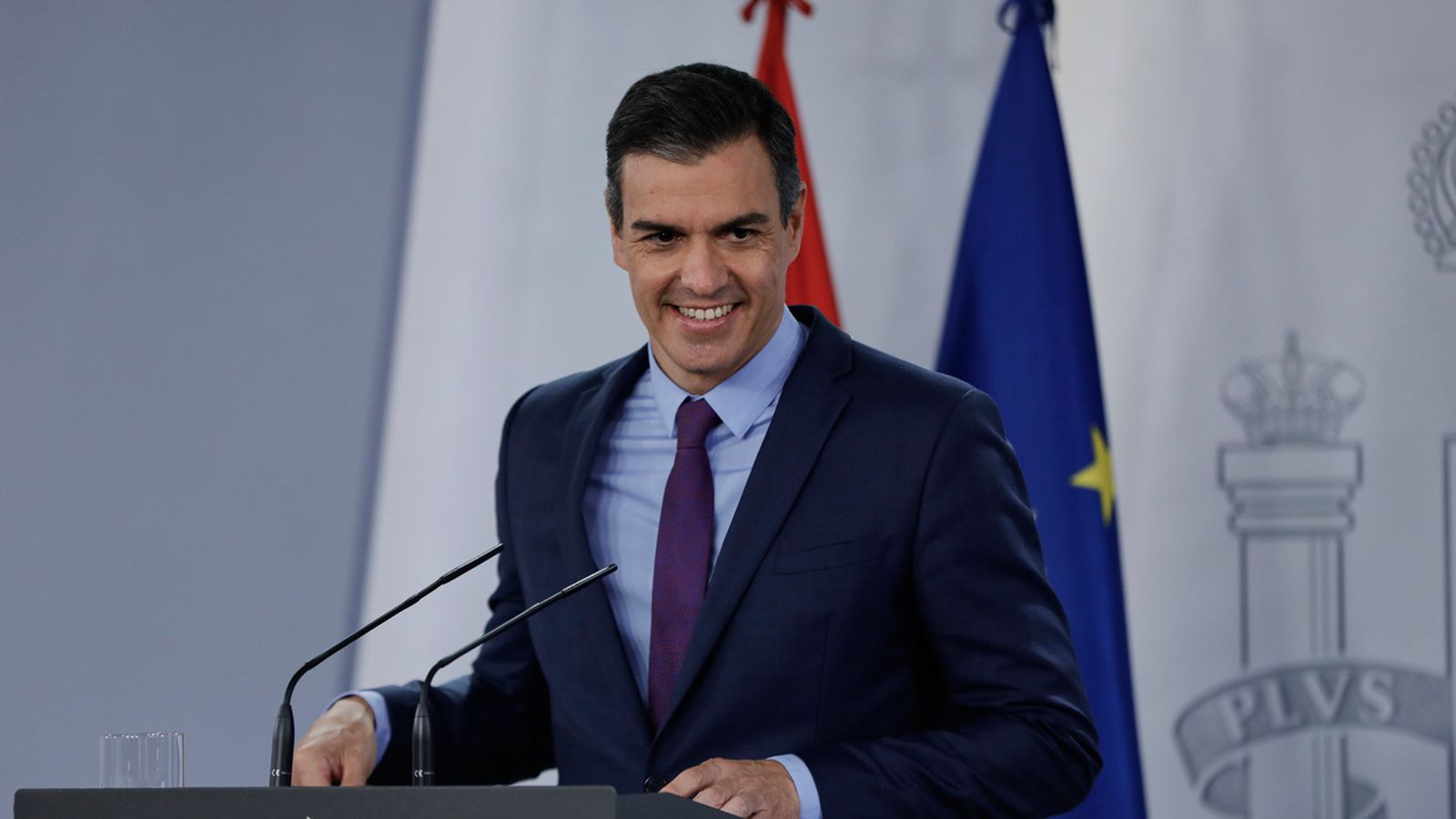 Pedro Sánchez durante la rueda de prensa posterior al Consejo de Ministros, haciendo balance del año