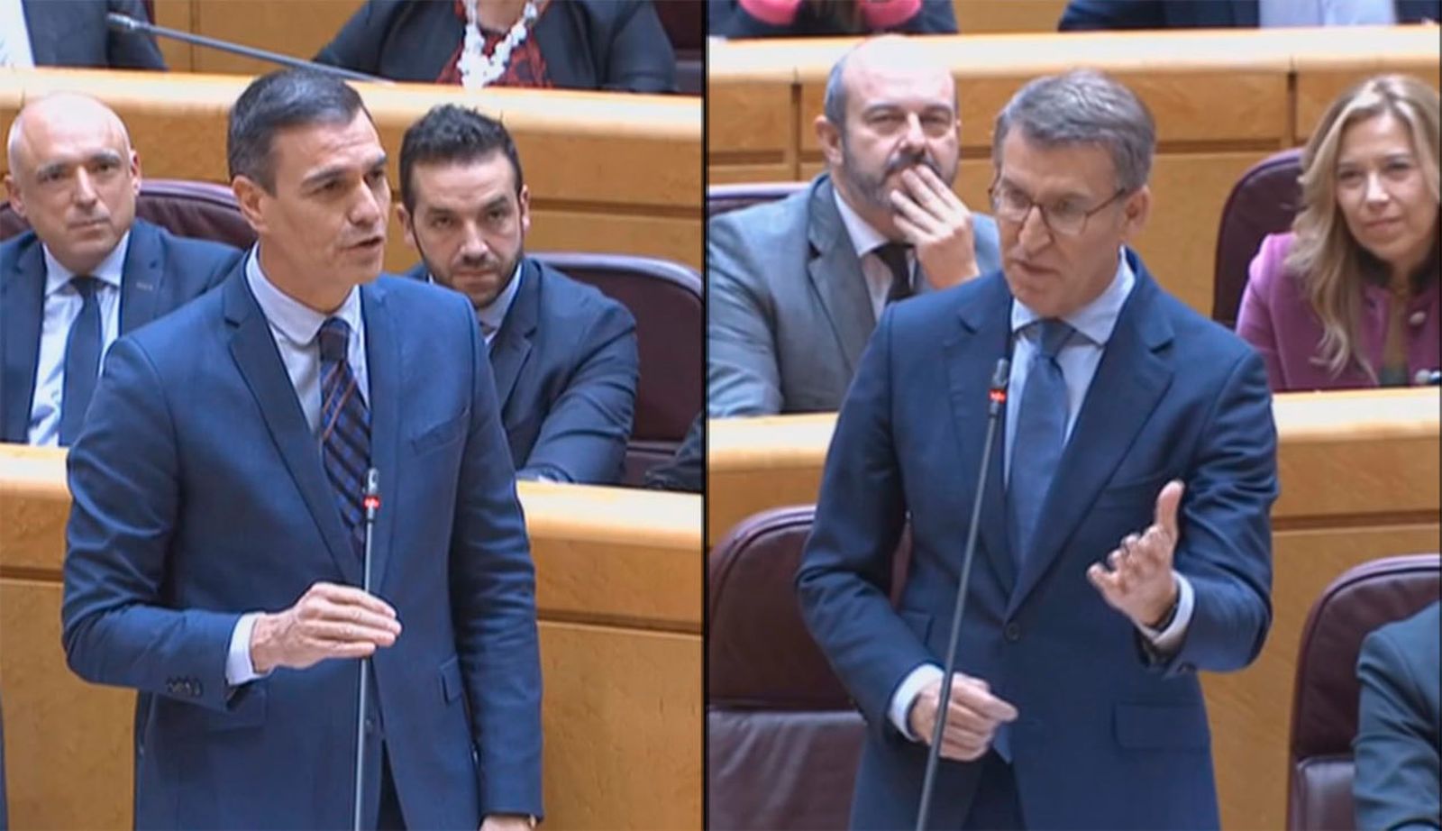 Nuevo cruce de reproches en el Senado entre Pedro Sánchez y Alberto Núñez Feijóo