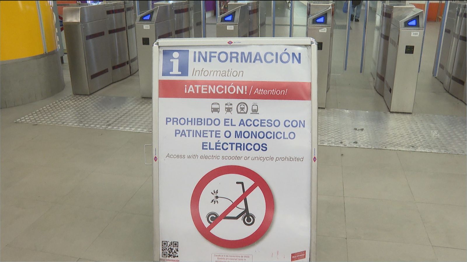 Prohibición de patinetes en el transporte