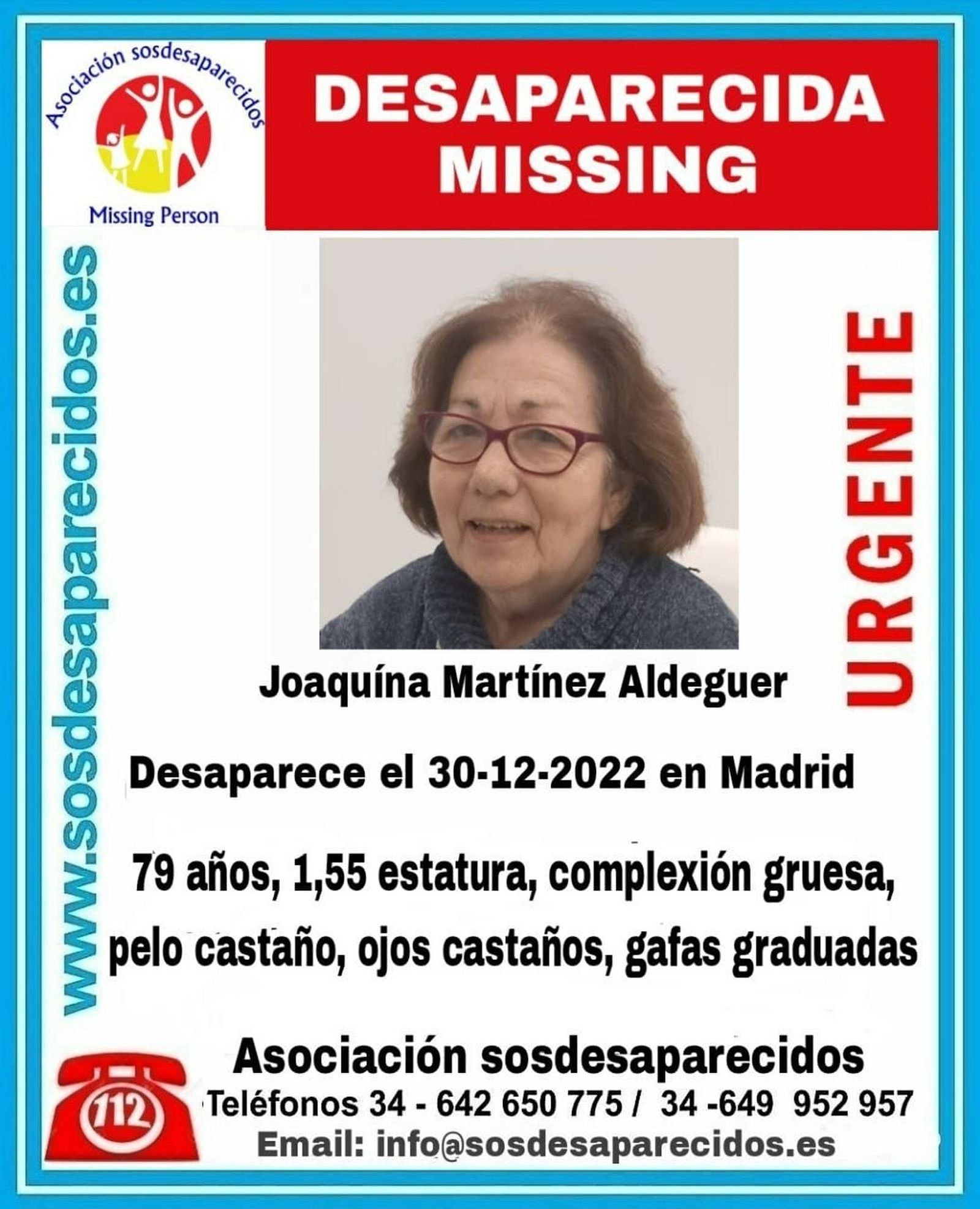 Buscan a una mujer con Alzheimer desaparecida desde el viernes en Madrid
