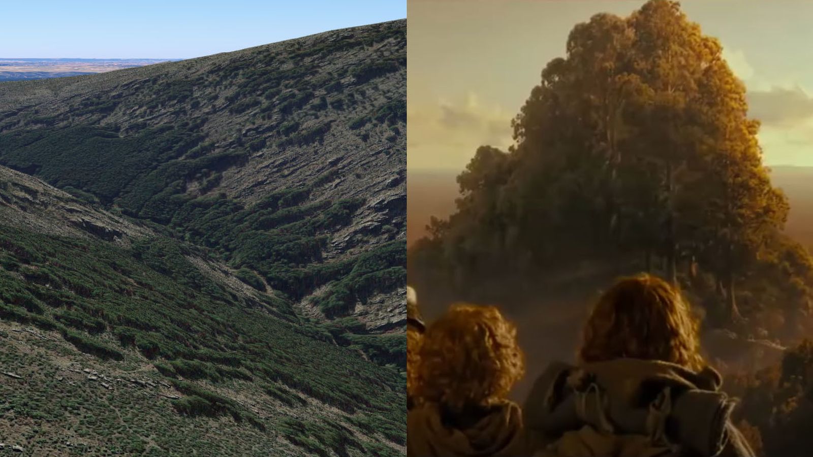 El Atazar (i) y el bosque de Lorien (d)