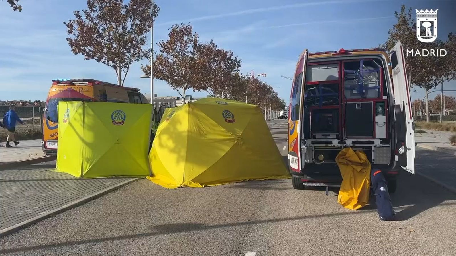 Ciclista muerto en Valdebebas