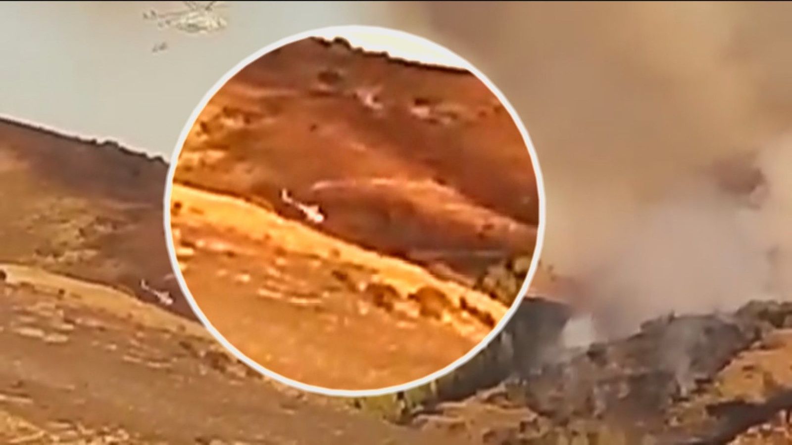 Este es el momento en el que cae el helicóptero que trabajaba en el incendio de Humanes, Guadalajara