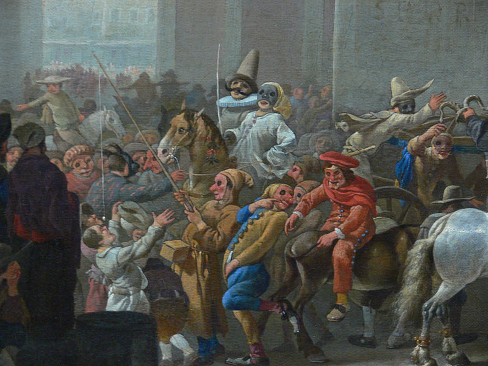 Óleo sobre lienzo 'Carnaval en Roma'