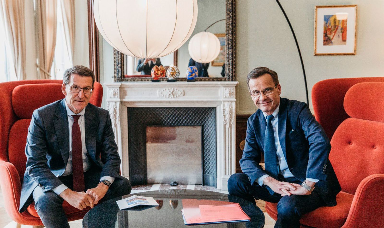 Nuñez Feijóo en Estocolmo con primer ministro sueco, Ulf Kristersson