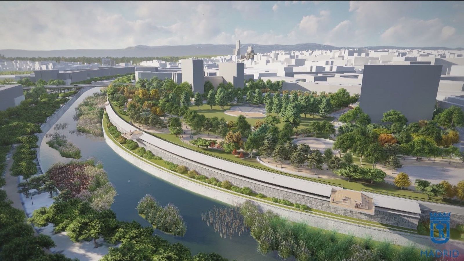 El entorno del Calderón tendrá un jardín sobre la M-30 que se cubrirá y no se soterrará