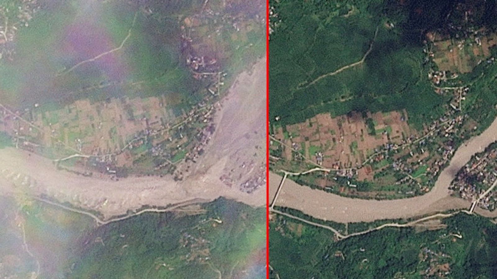 El antes y el después de la devastadora riada en Nepal