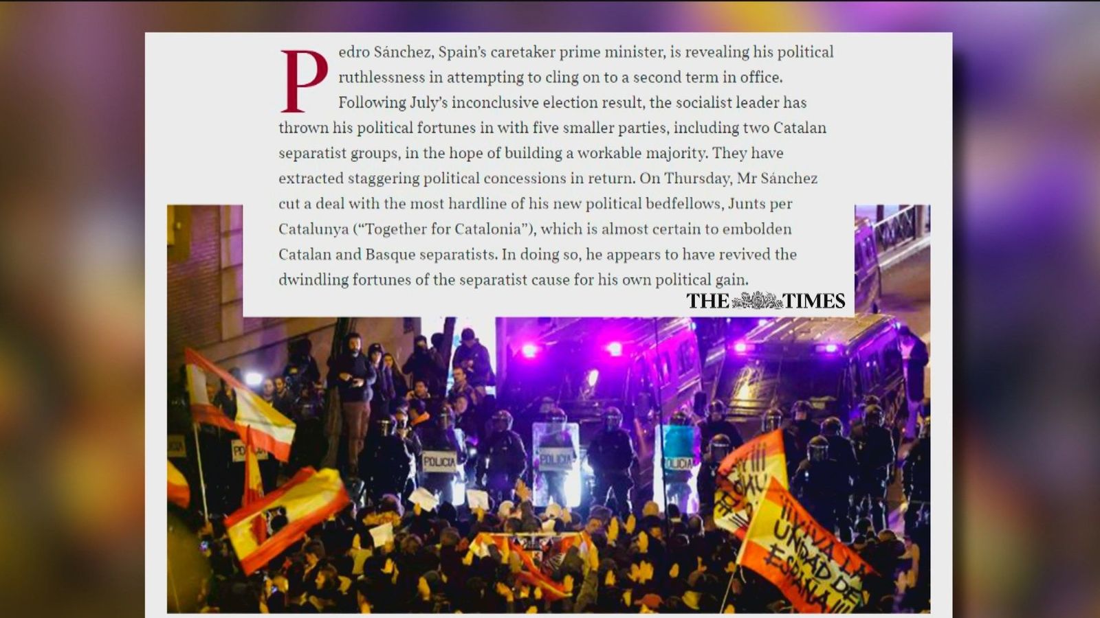 Gran impacto internacional de las manifestaciones convocadas por el PP contra la amnistía y sobre el "miedo" a que España "se desmorone"