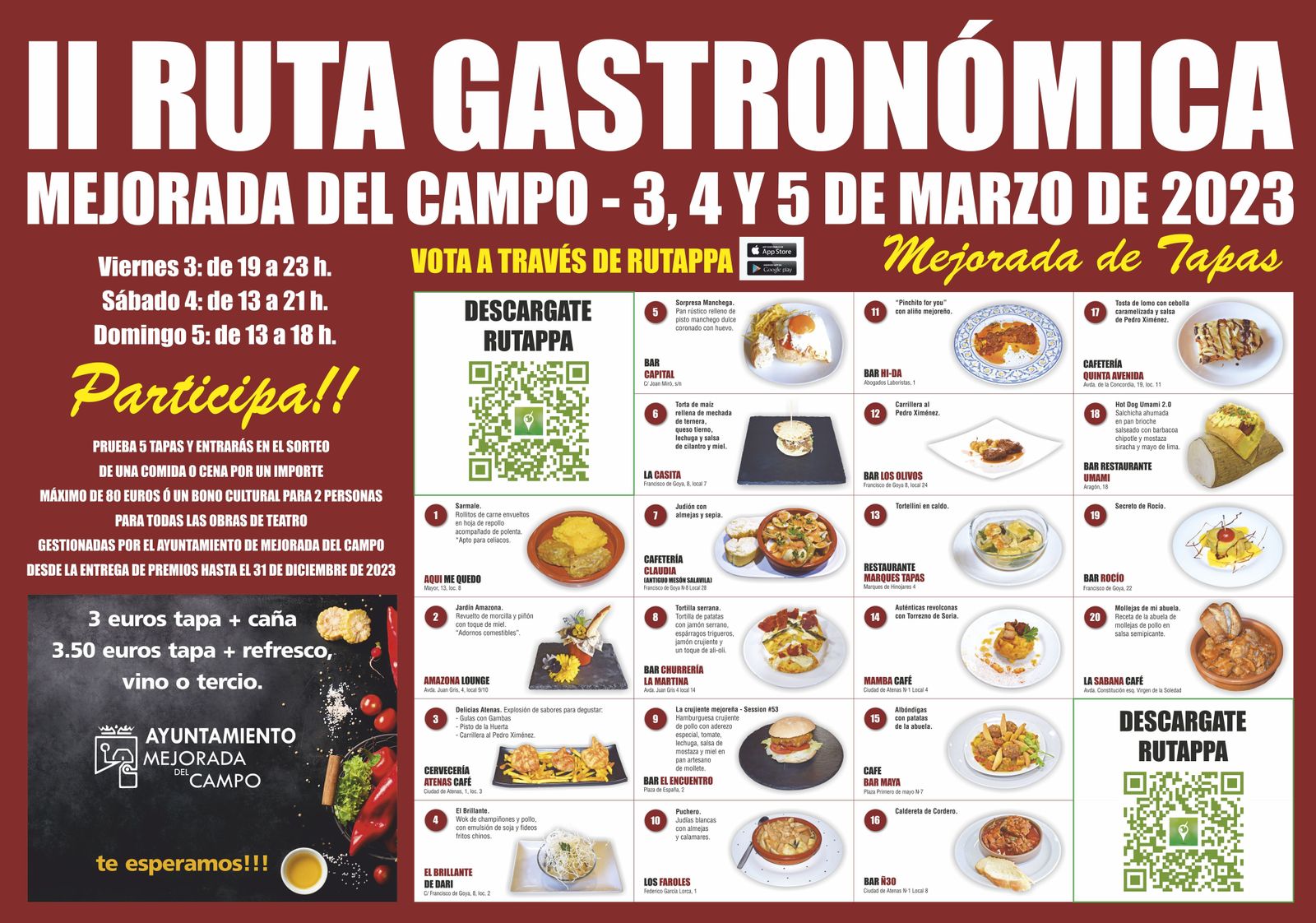 Cartel anunciador del fin de semana gastronómico de Mejorada