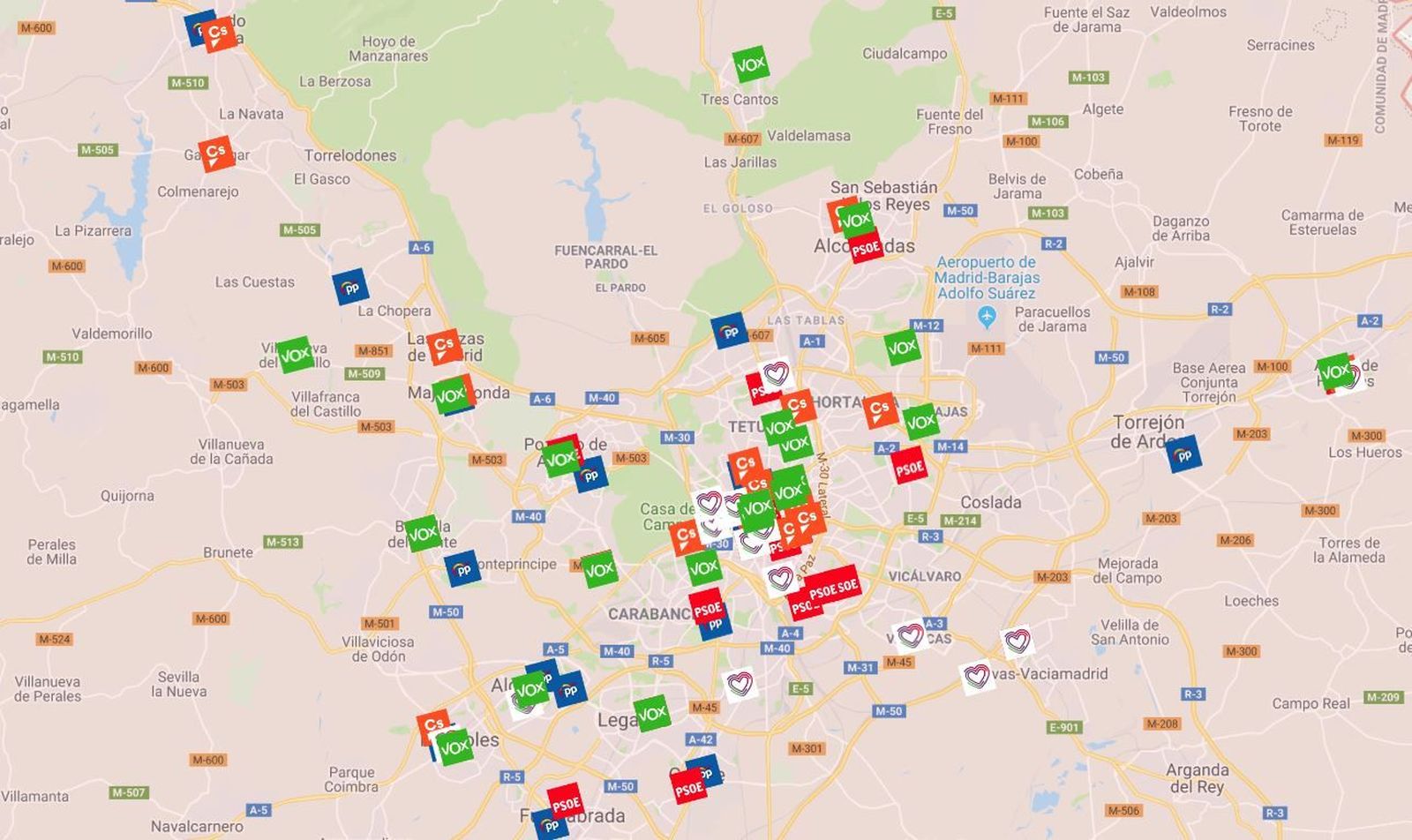 ¿Quién ha recorrido más kilómetros durante la campaña electoral en Madrid?