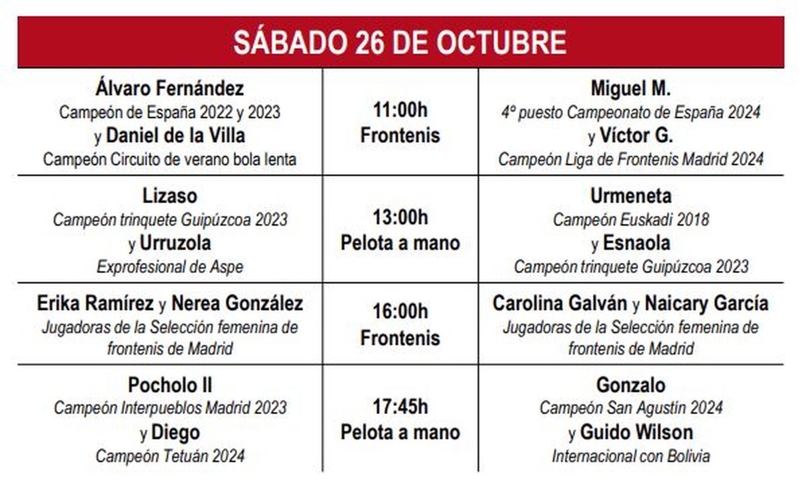 Programa del Beti JAI, sábado 26 de octubre