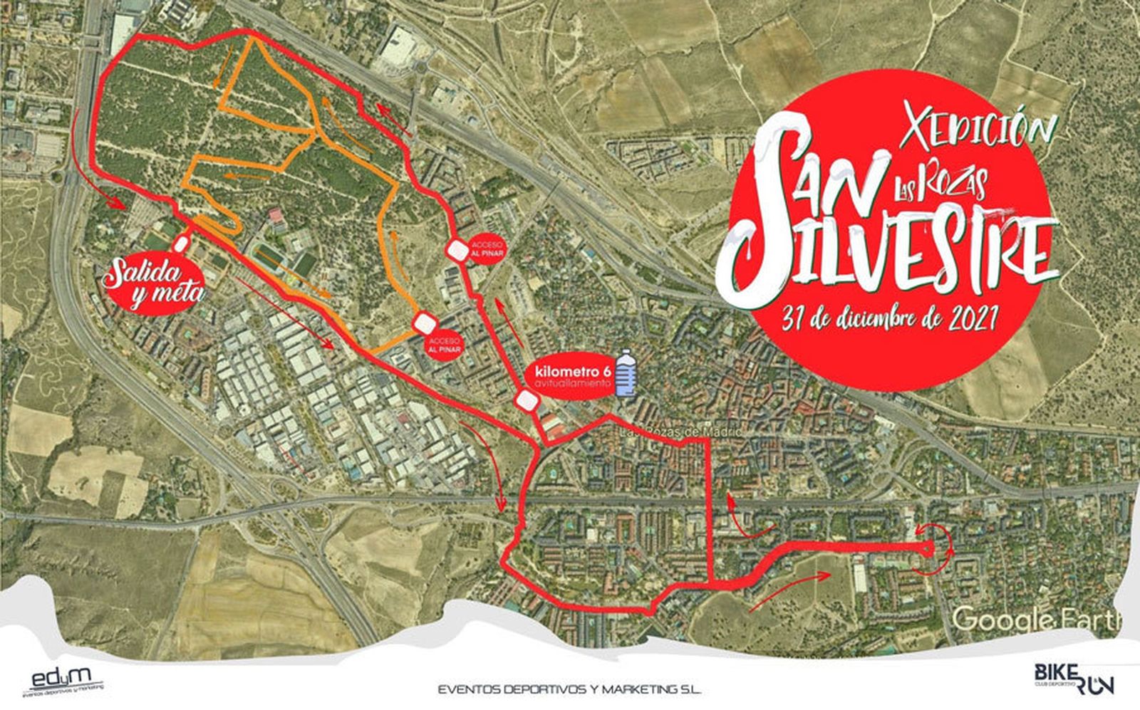 Recorrido de la San Silvestre de Las Rozas