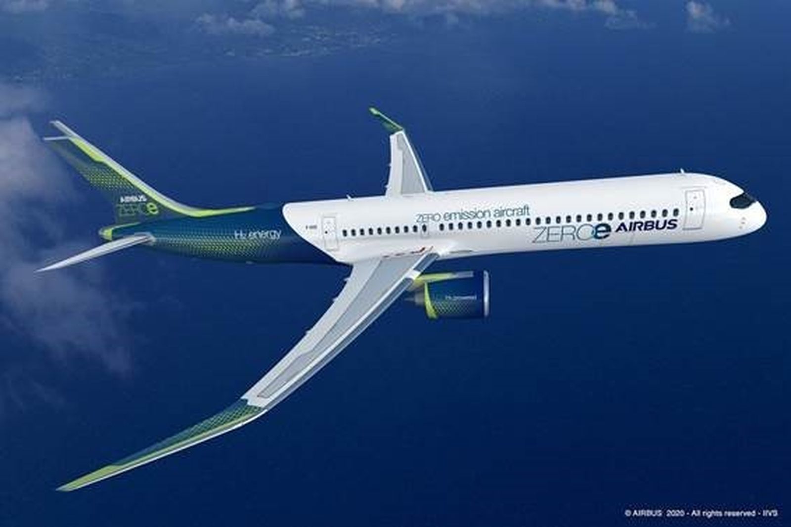 Ilustración del proyecto ZEROe del fabricante aeronáutico Airbus