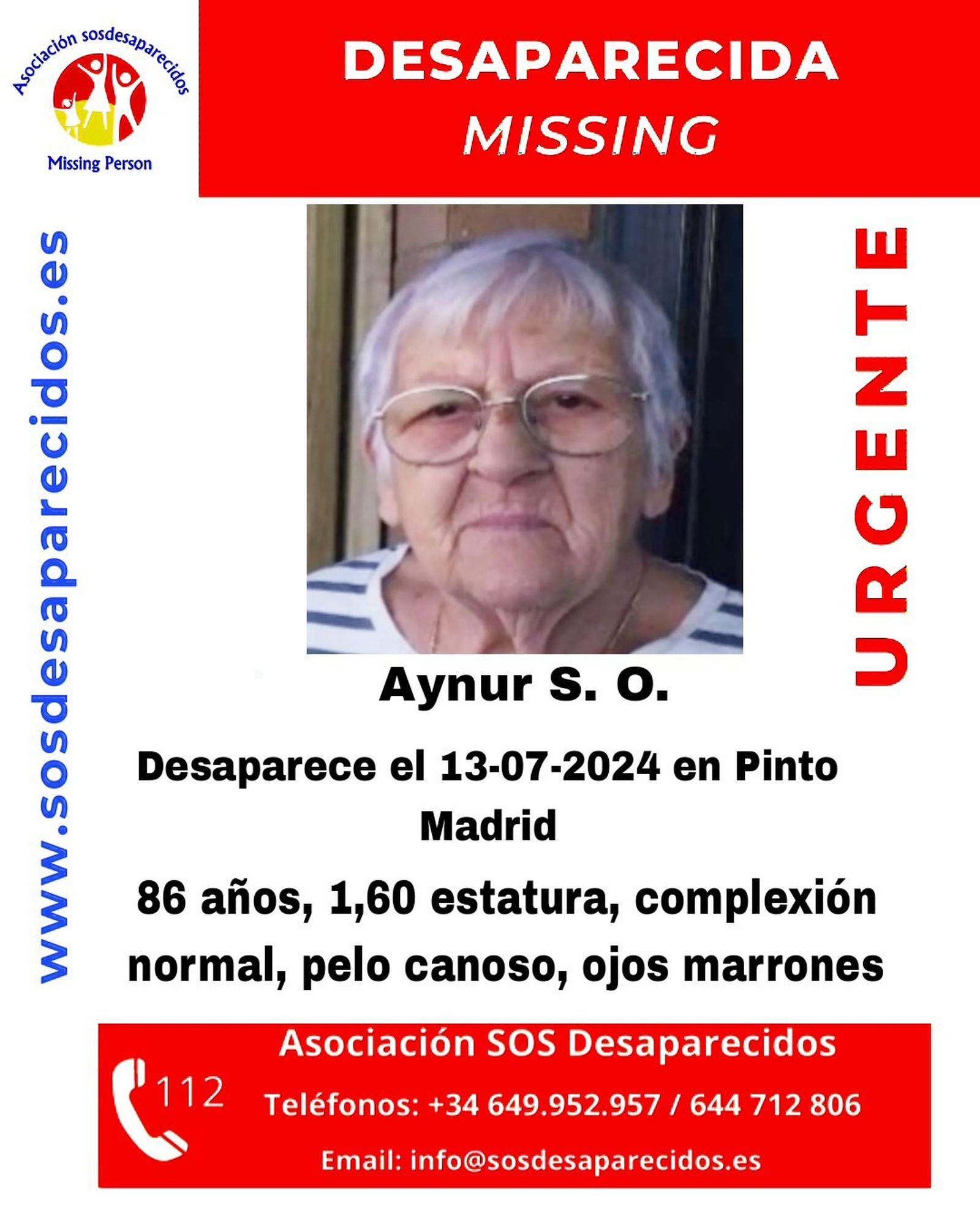 Buscan a una mujer de 86 años desaparecida en Pinto