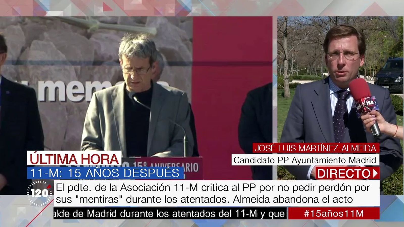 Almeida denuncia el "mitin político contra el PP y con insultos" en el homenaje a las víctimas del 11-M