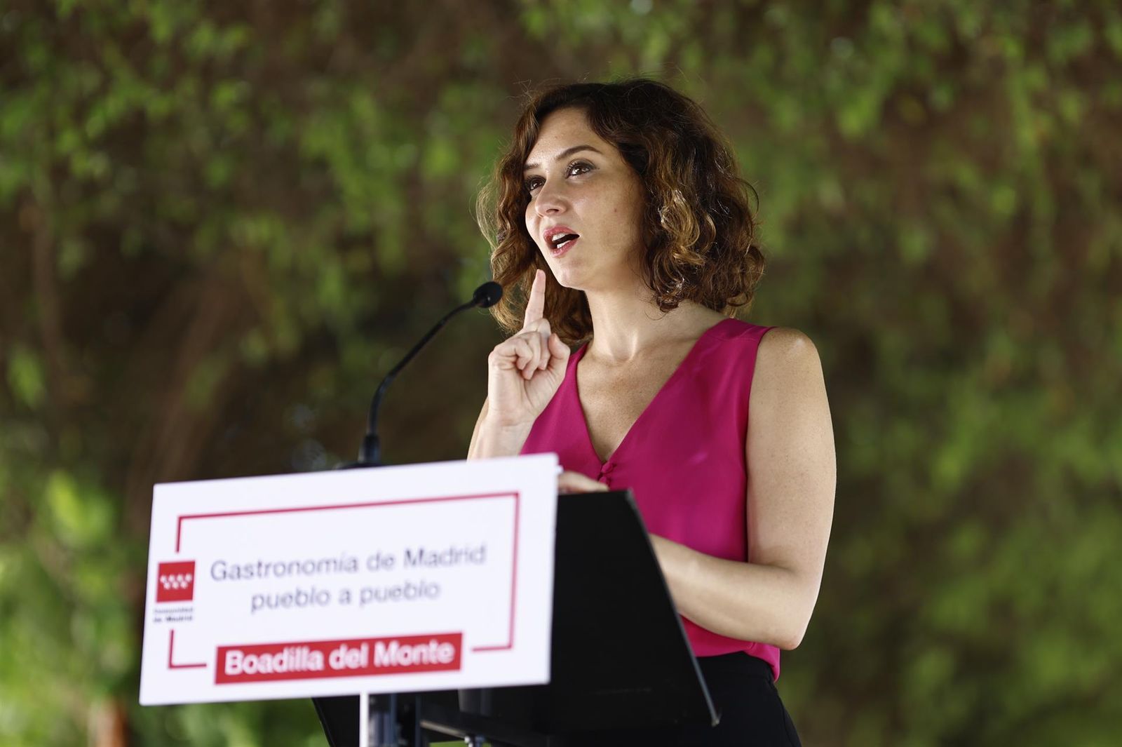 Díaz Ayuso, este jueves, en Boadilla del Monte en la presentación de un proyecto gastronómico
