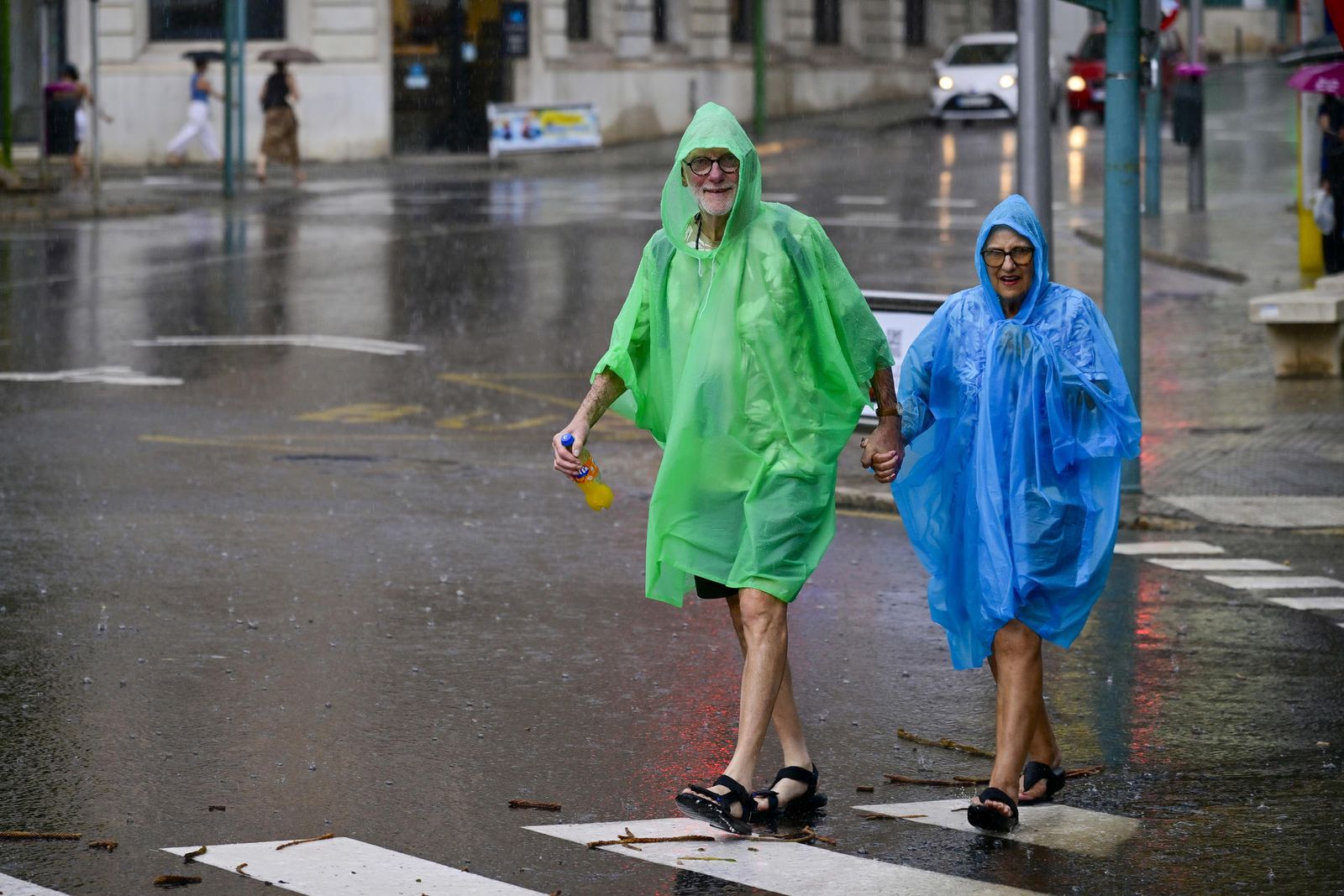 Fuertes lluvias este miércoles, en Palma de Mallorca.