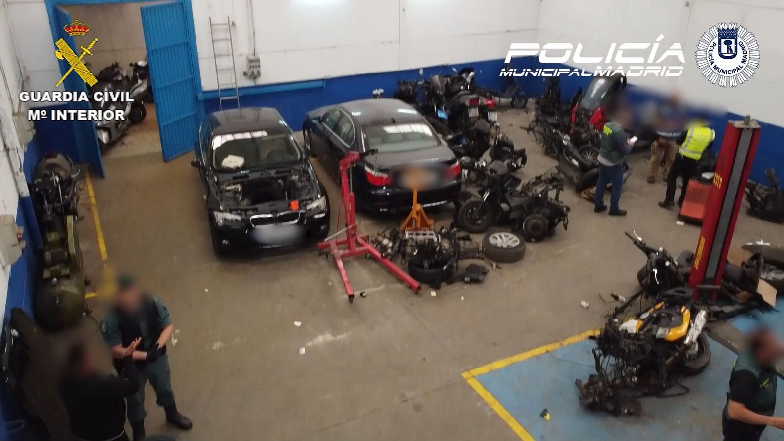 Cae una red criminal en Madrid y Toledo dedicada al robo y despiece de vehículos