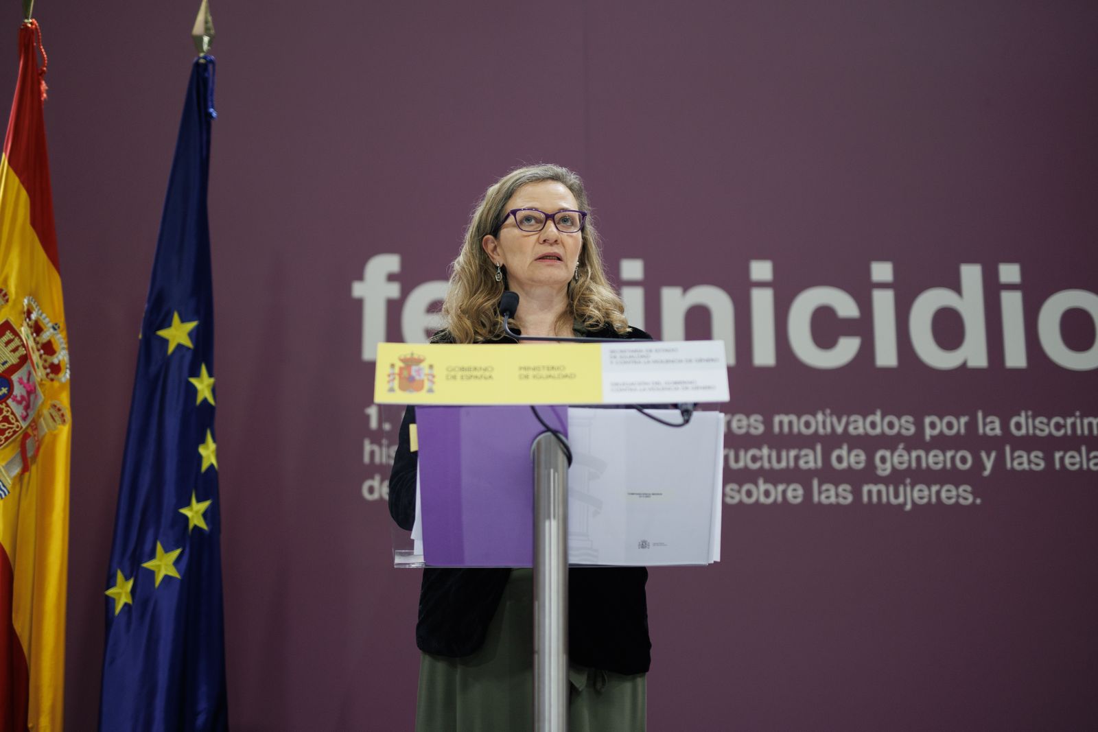 Victoria Rosell presenta los datos de feminicidios en 2022,