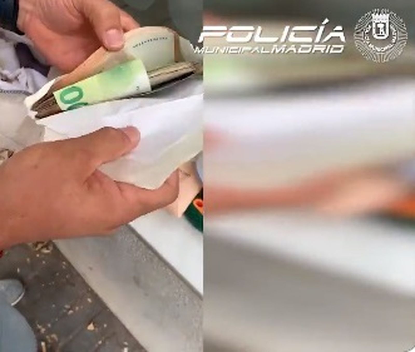 Dinero interceptado por la Policía Municipal de Madrid