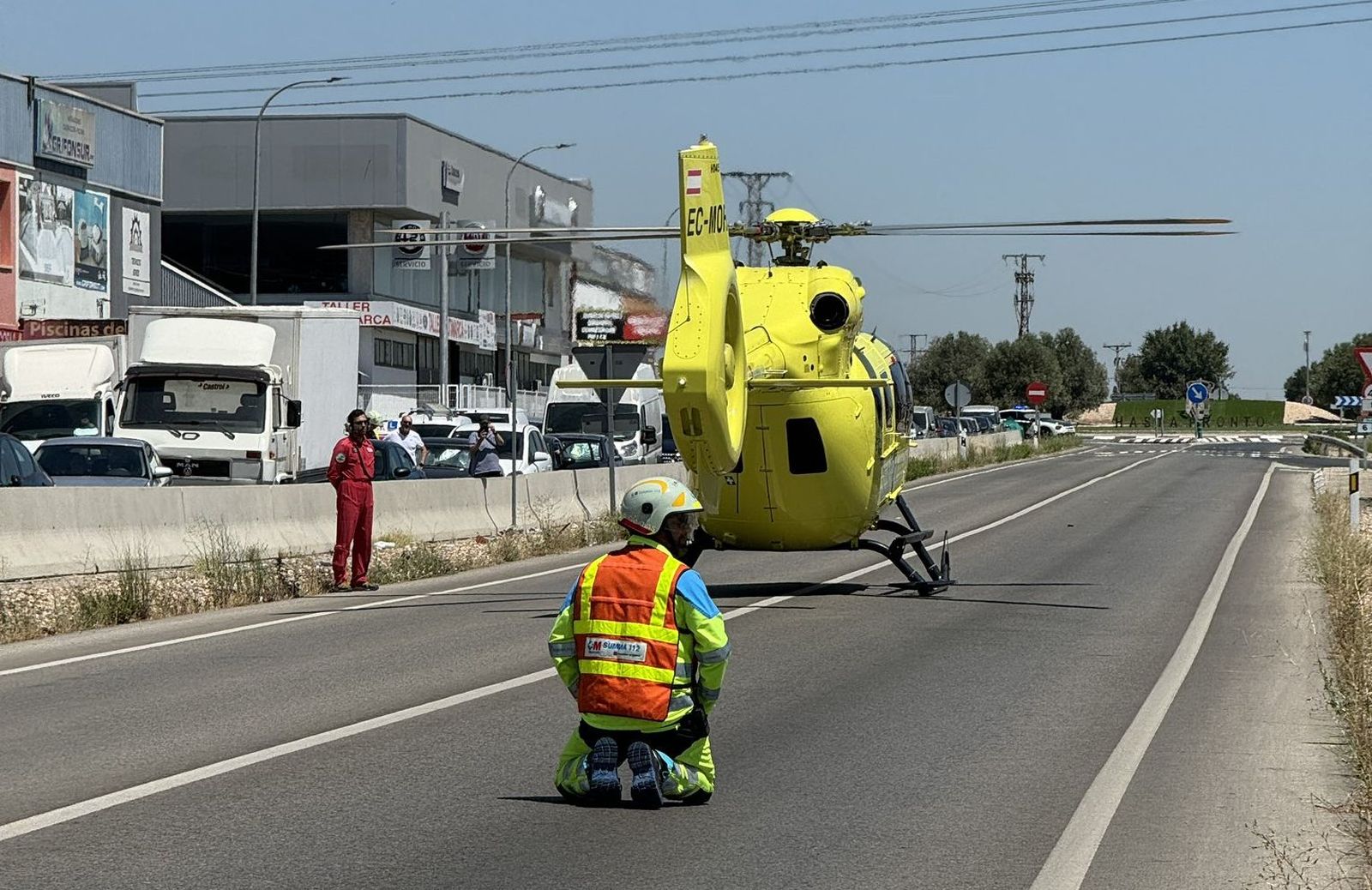 Herido grave un trabajador en Griñón tras caer sobre él una carga