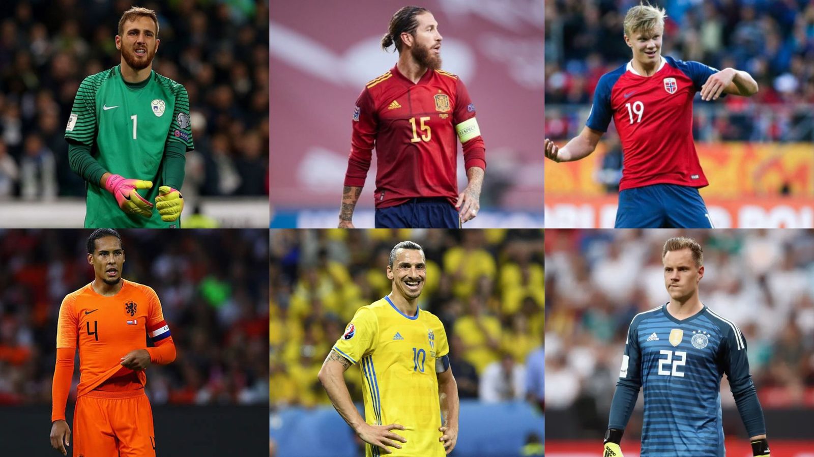 Sergio Ramos, Oblak, Haaland, Ter Stegen, Ibrahimovic y Van Dijk