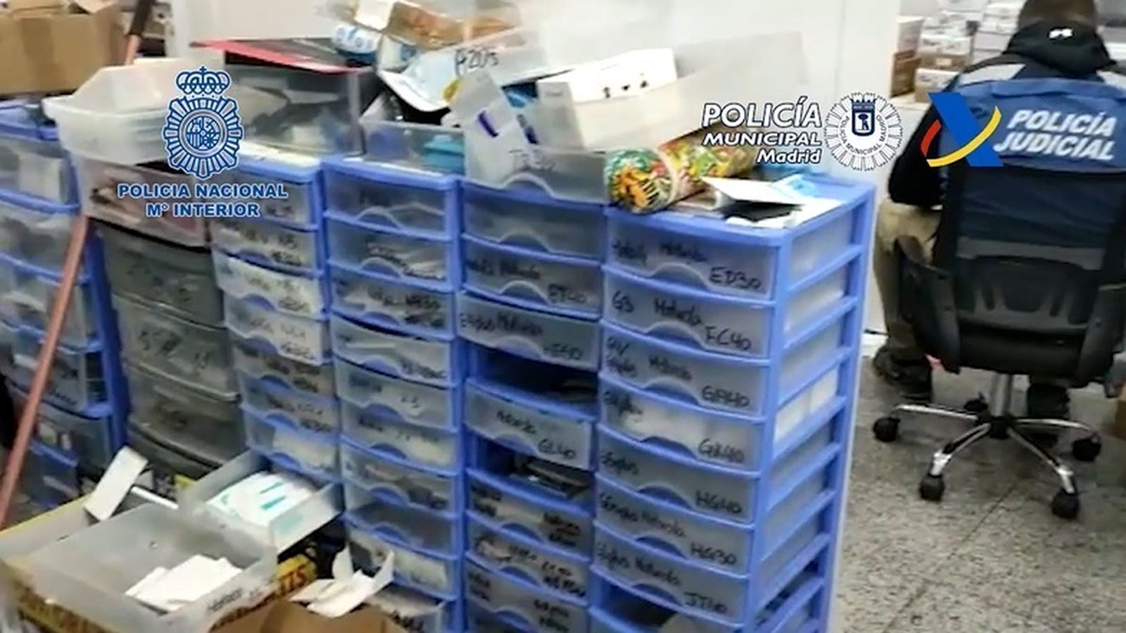 Artículos incautados en la operación policial