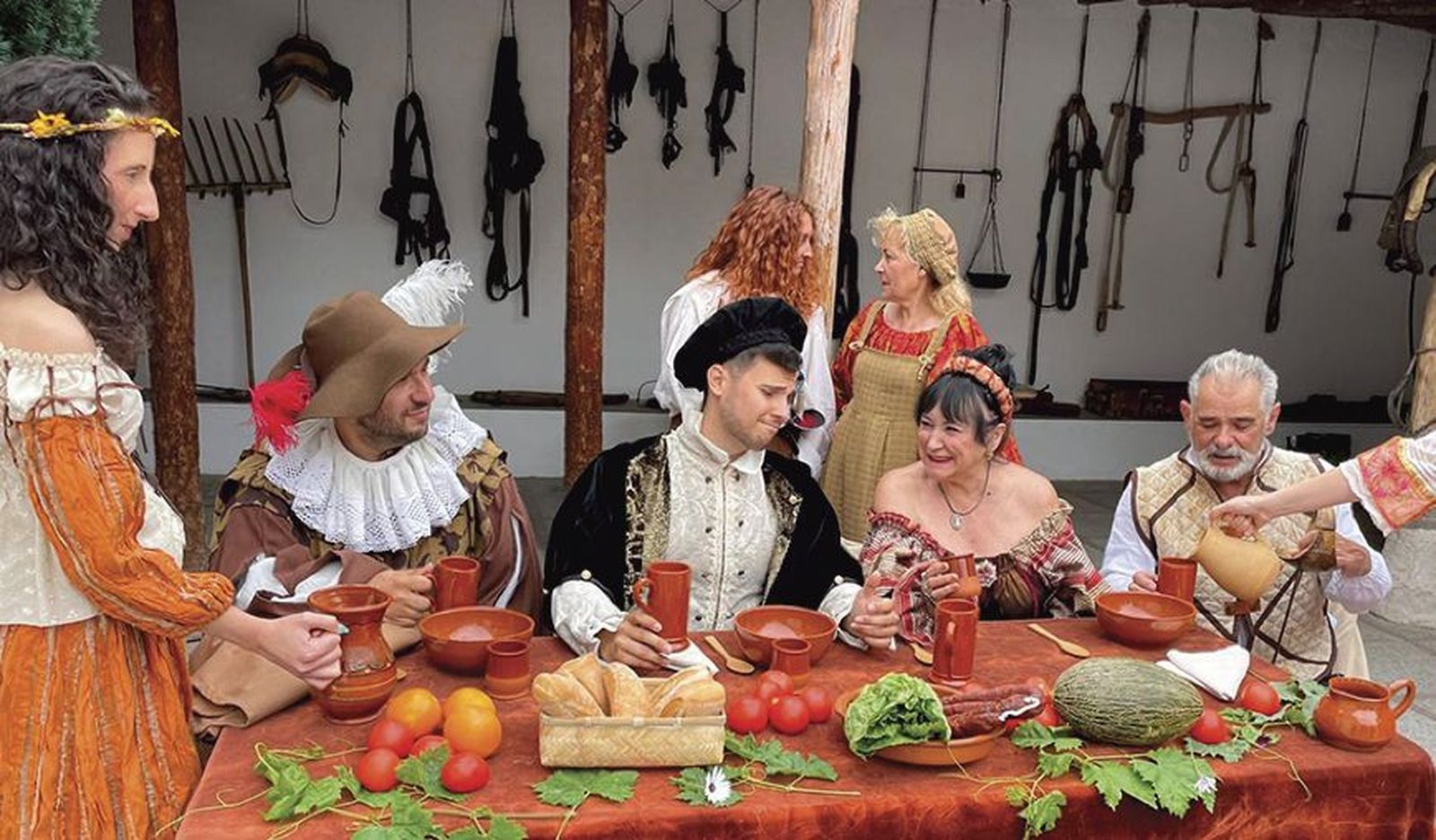 Recreación del banquete de Carlos I en Móstoles en 1525