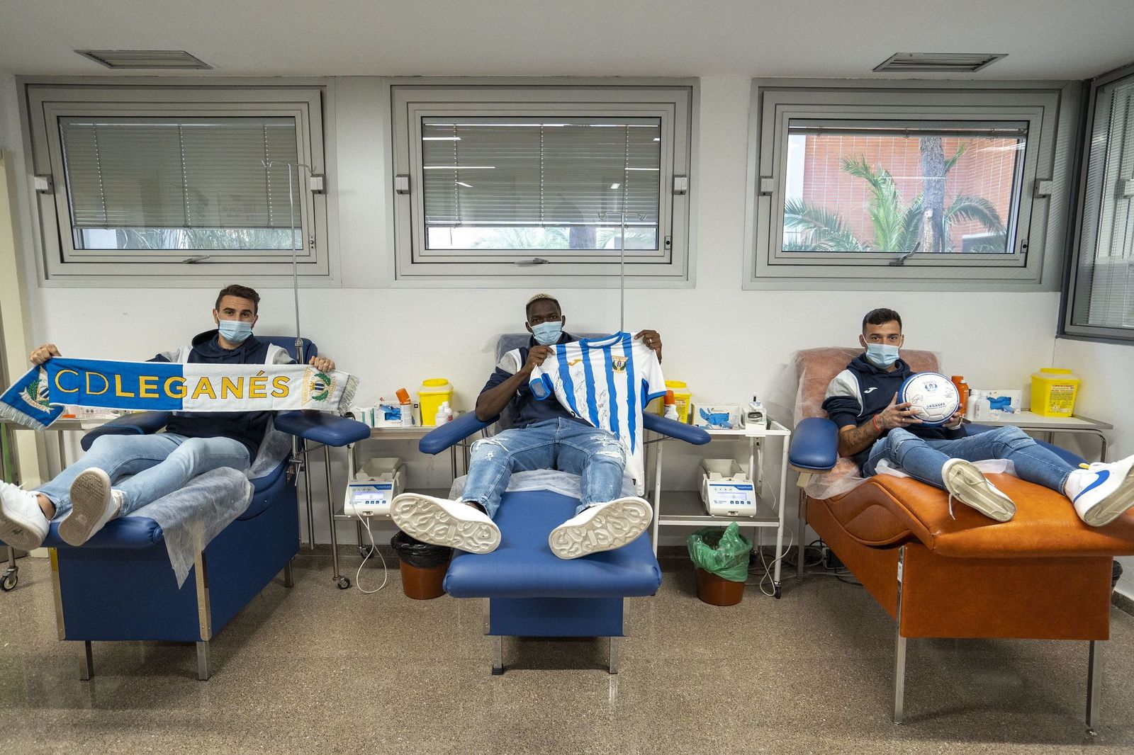 Los jugadores del Leganés se suman al Maratón de Donación del Severo Ochoa