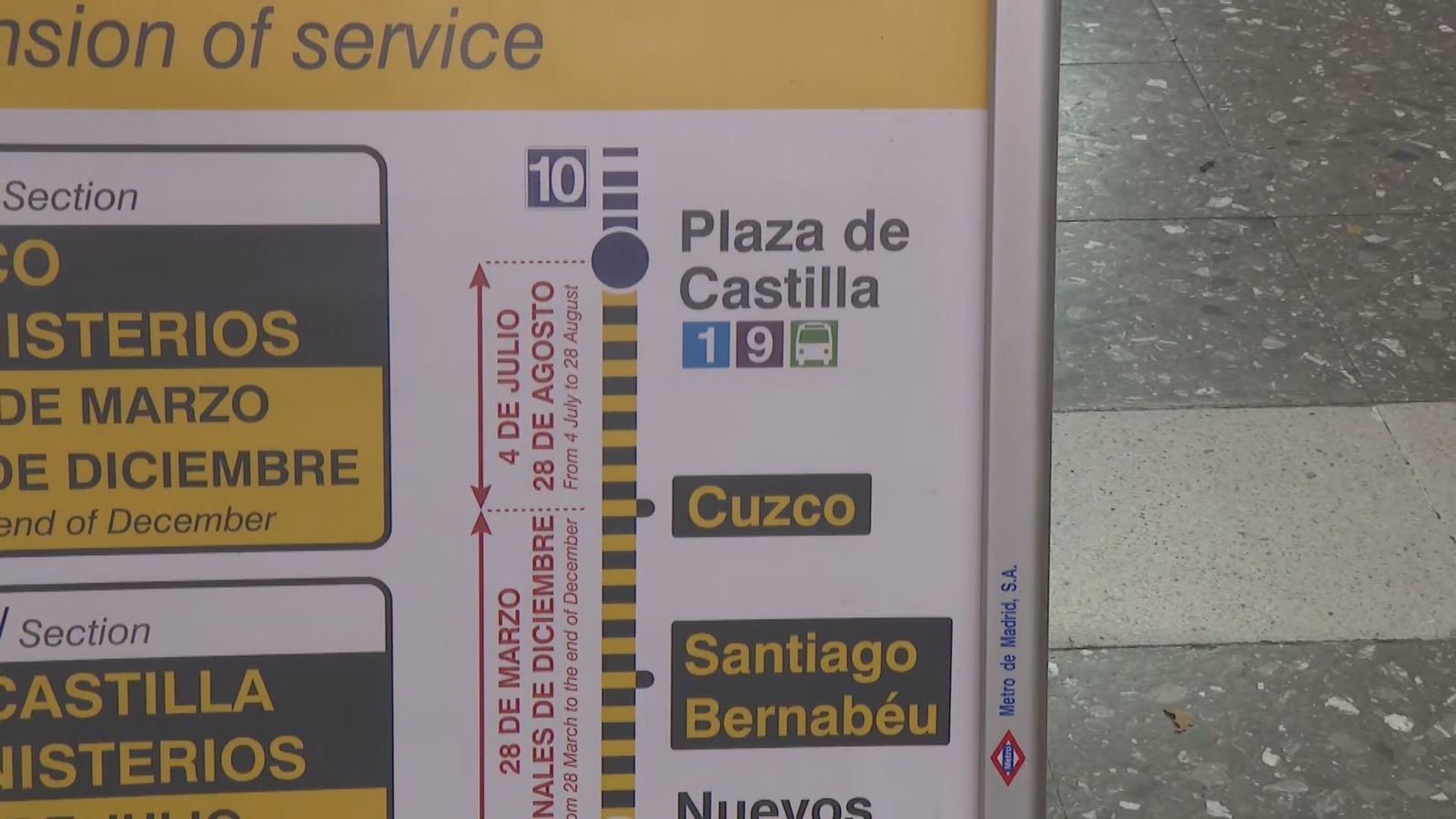 Cortes de la línea 10 a partir del sábado 4 de julio