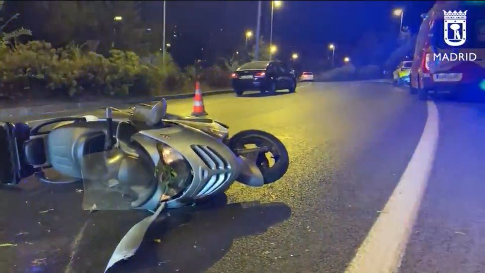Accidente de moto en Madrid