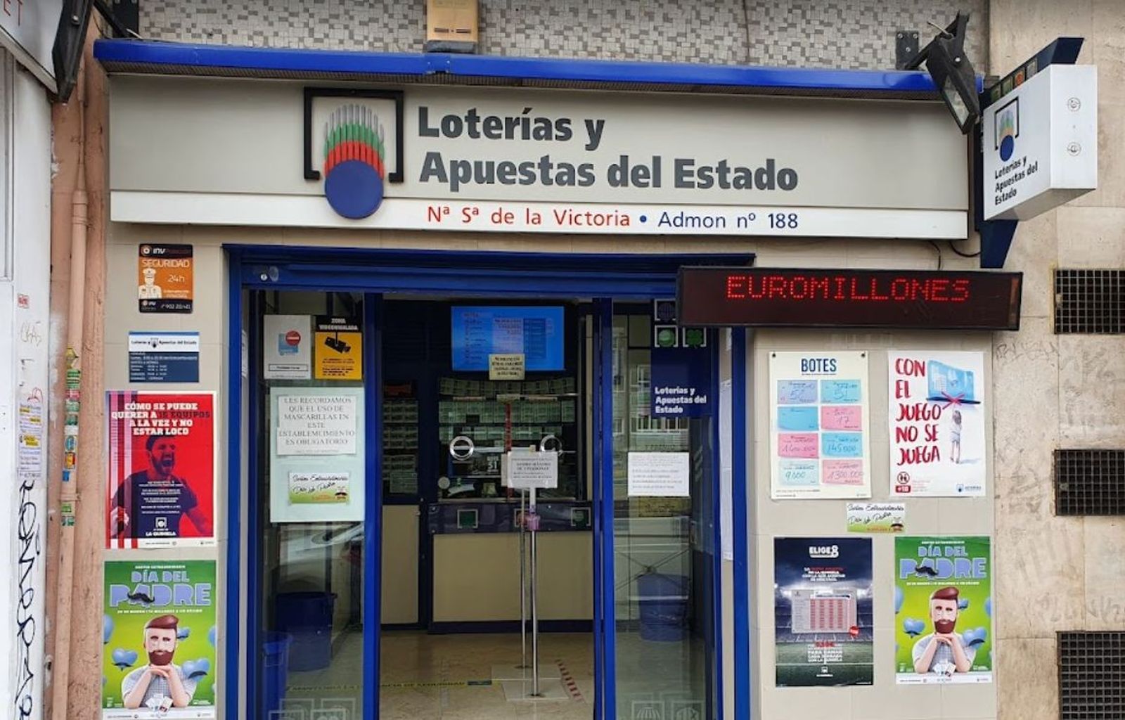 Administración de lotería en la que ha sido validado el boleto ganador