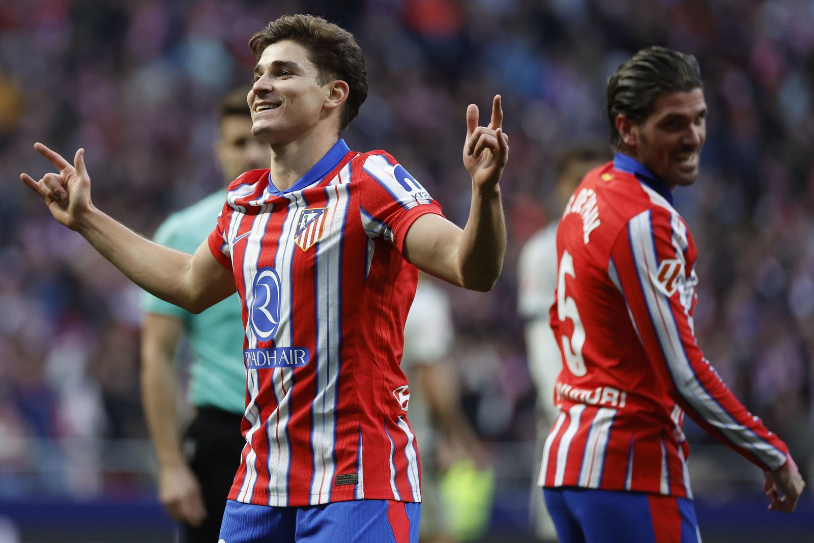 El delantero argentino del Atlético de Madrid Julián Álvarez